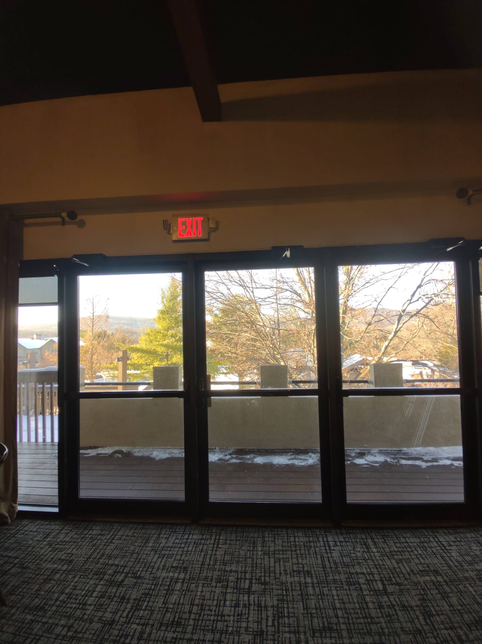 Resort emergency exit doors